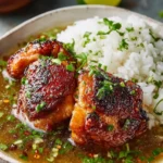 Caramelised Soy Chicken in Garlic Ginger Broth with Rice First Image