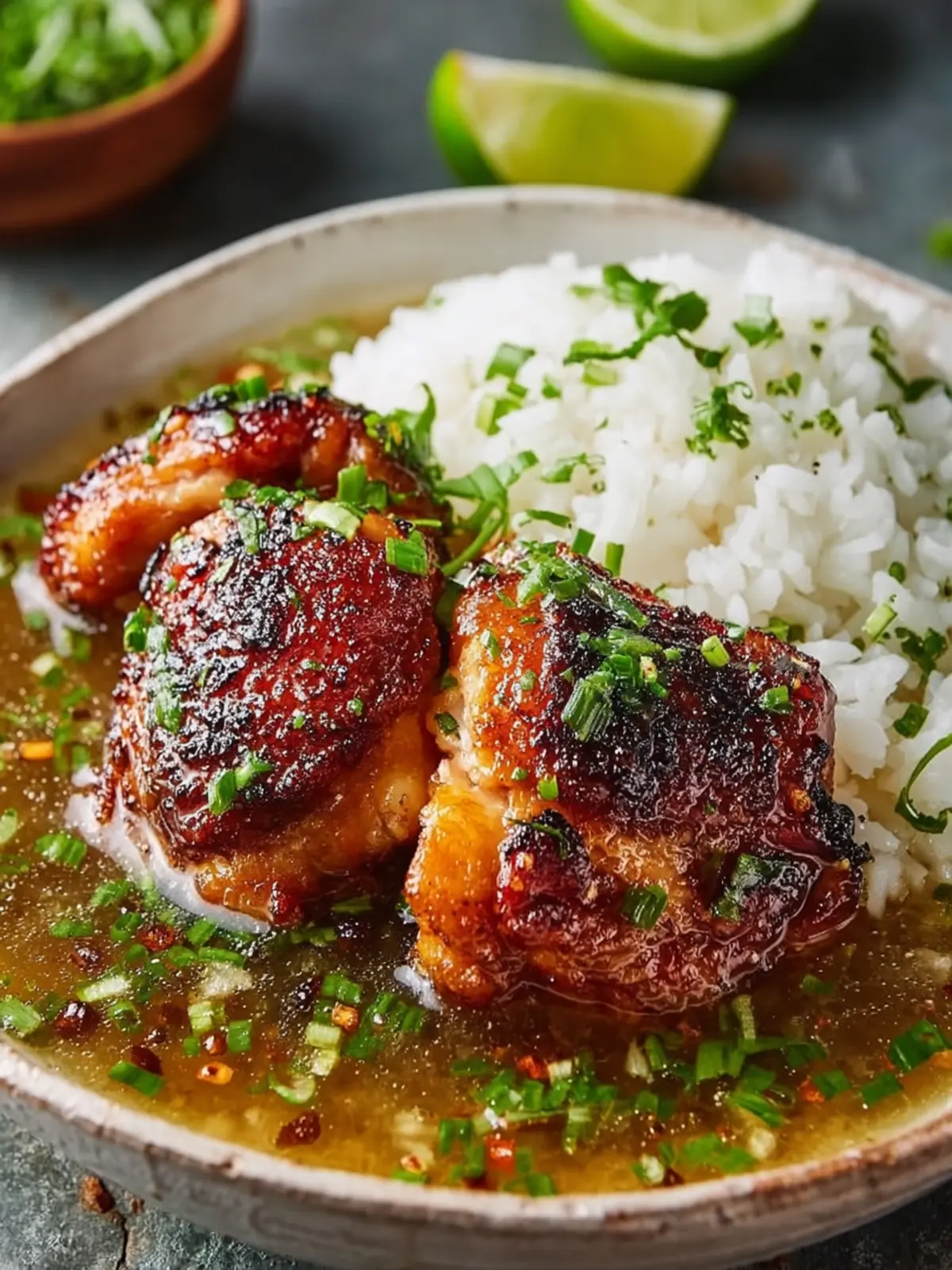 Caramelised Soy Chicken in Garlic Ginger Broth with Rice First Image
