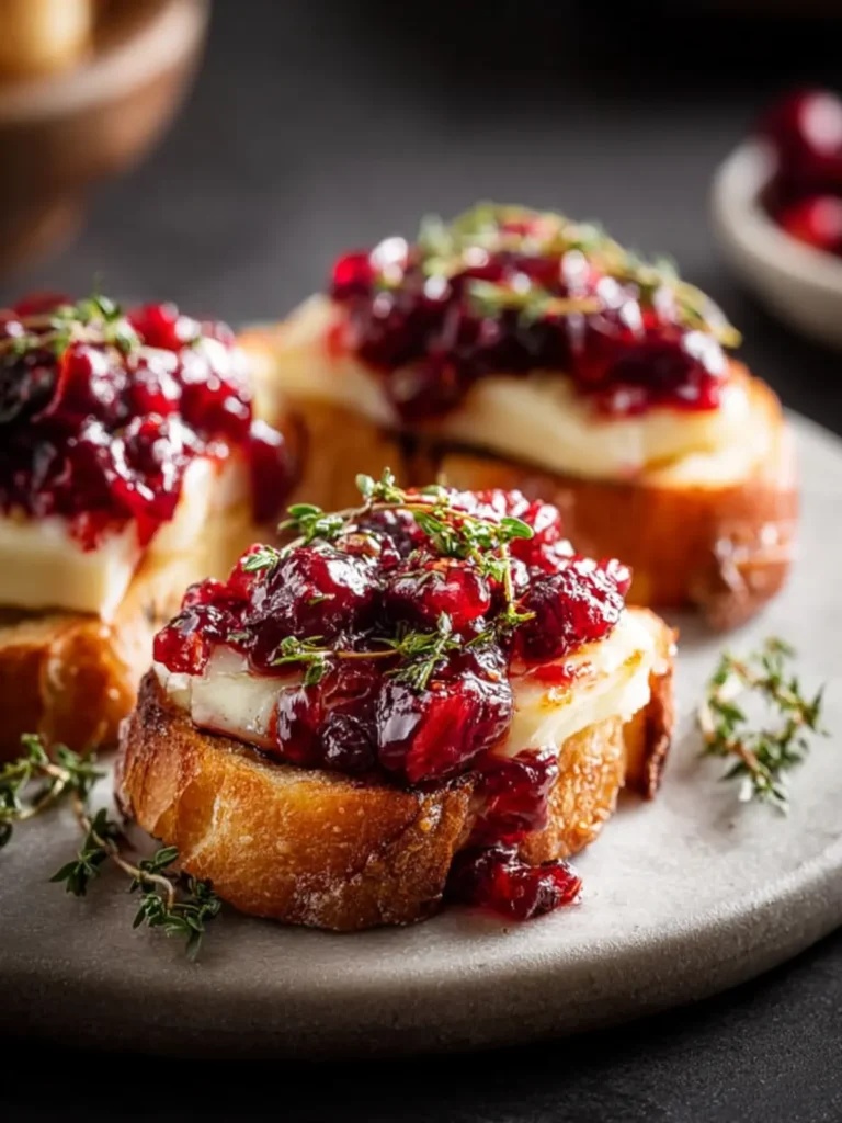 Warm Cranberry Brie Crostini with Thyme – The Ultimate Festive Appetizer First Image
