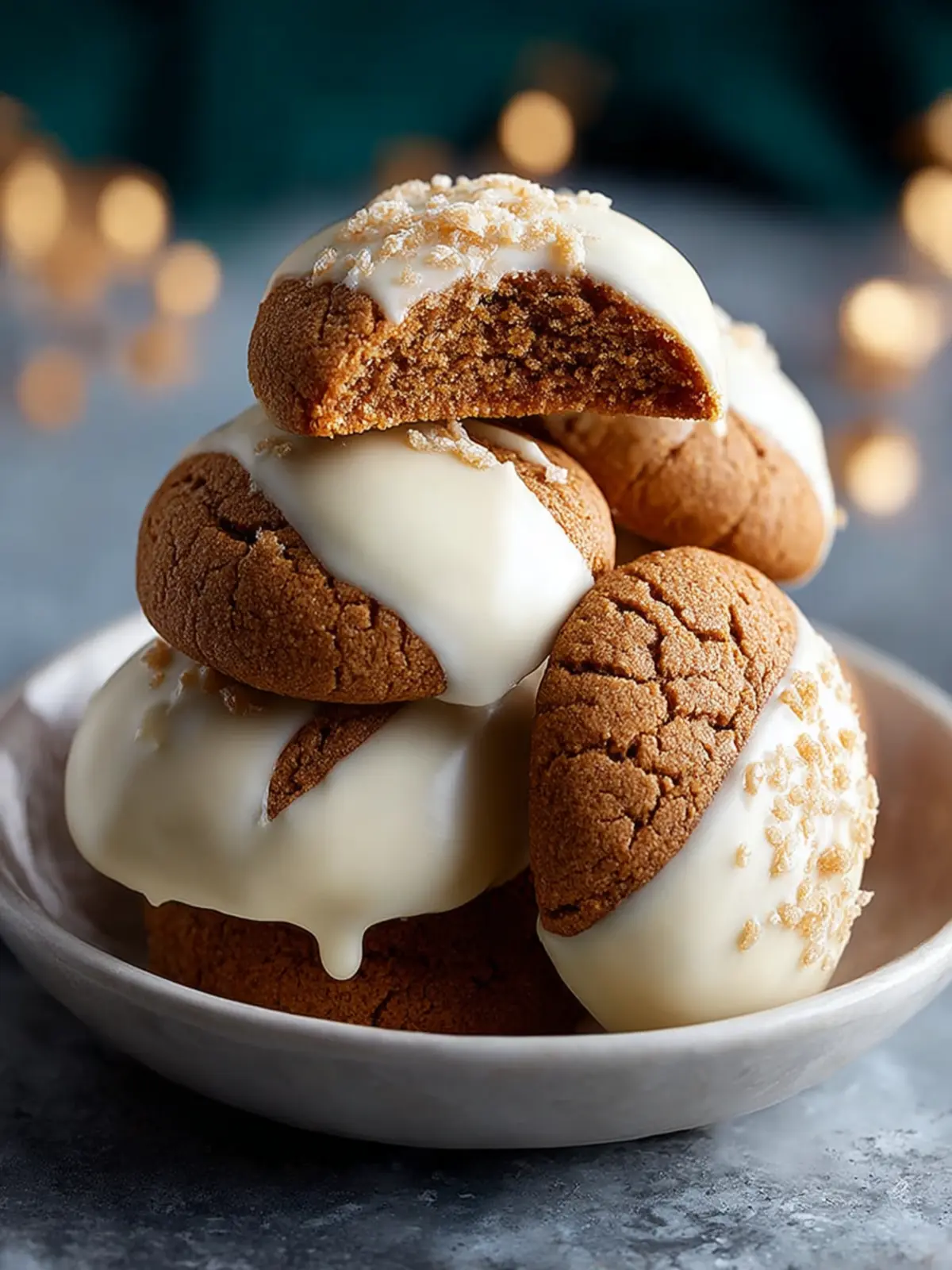 Chewy White Chocolate Dipped Ginger Cookies: A Cozy, Irresistibly Soft Holiday Classic with a Decadent Twist First Image