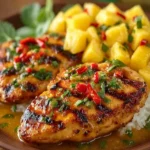 Pineapple Mango Glazed Chicken with Chili Lime Sauce First Image