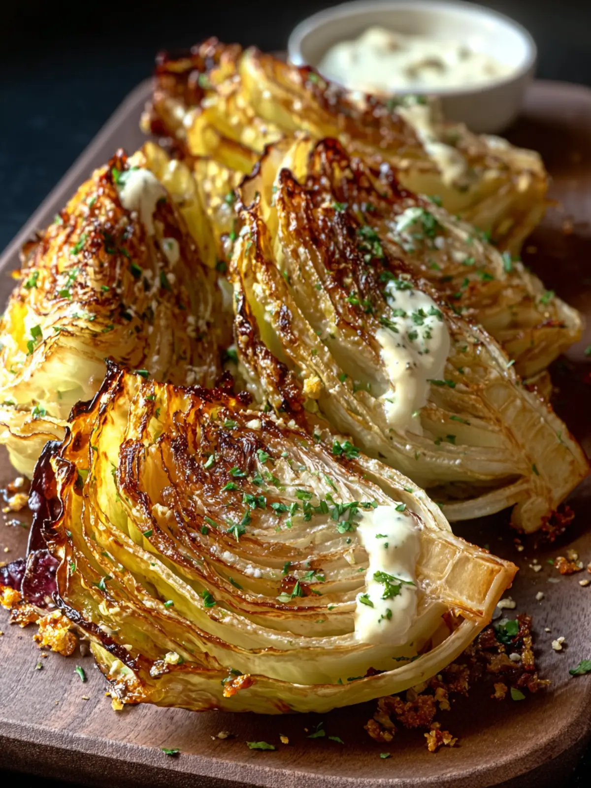 Irresistible Roasted Cabbage Wedges with Garlic Aioli First Image