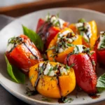 Roasted Mini Peppers Stuffed with Goat Cheese & Balsamic Glaze – A Warm, Elegant Appetizer That Steals the Show First Image