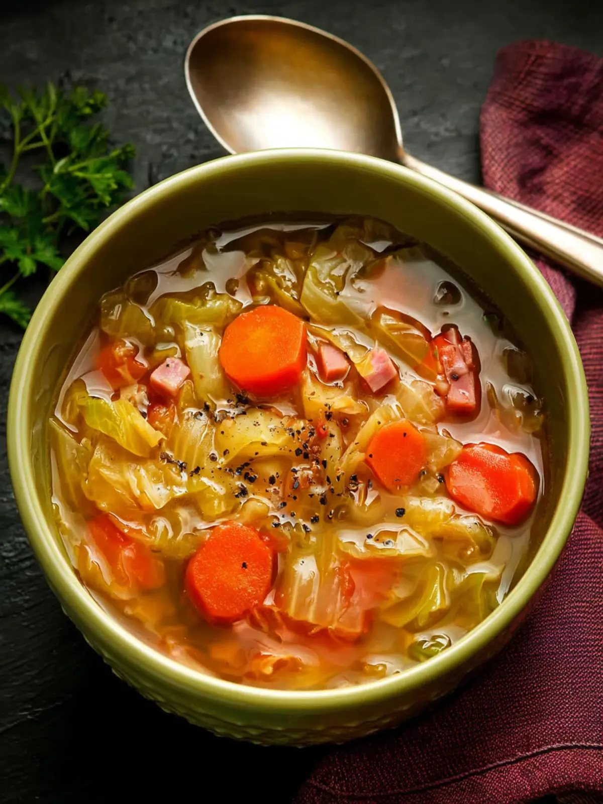 Slow Cooker Cabbage Soup with Ham First Image