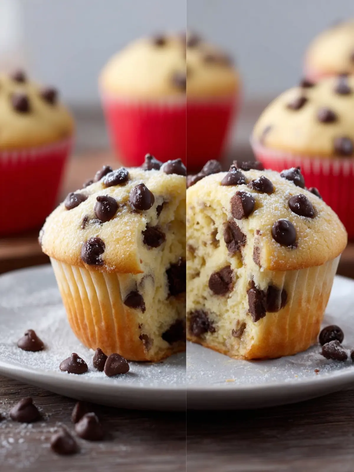 Bakery-Style Chocolate Chip Muffins (Easy Recipes) First Image
