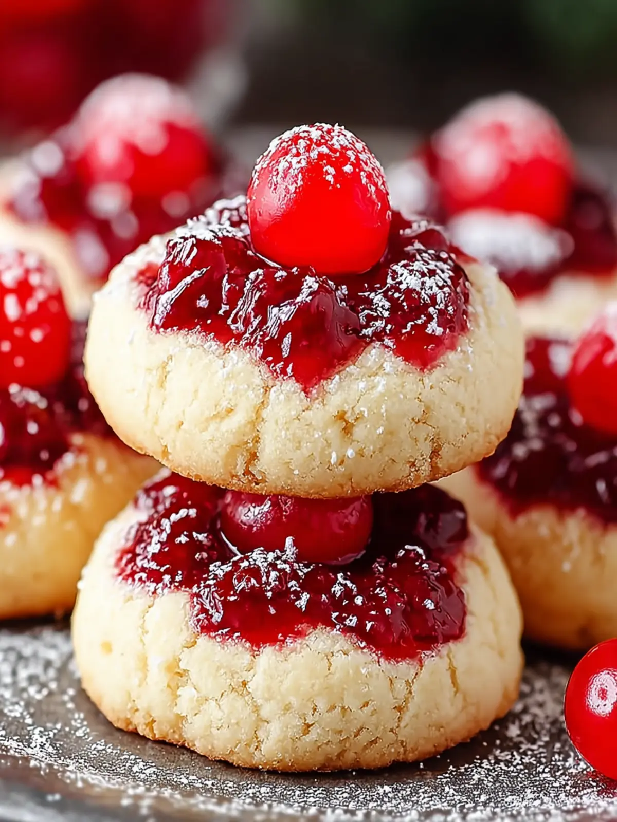 Festive Christmas Maraschino Cherry Shortbread Cookies Recipe First Image