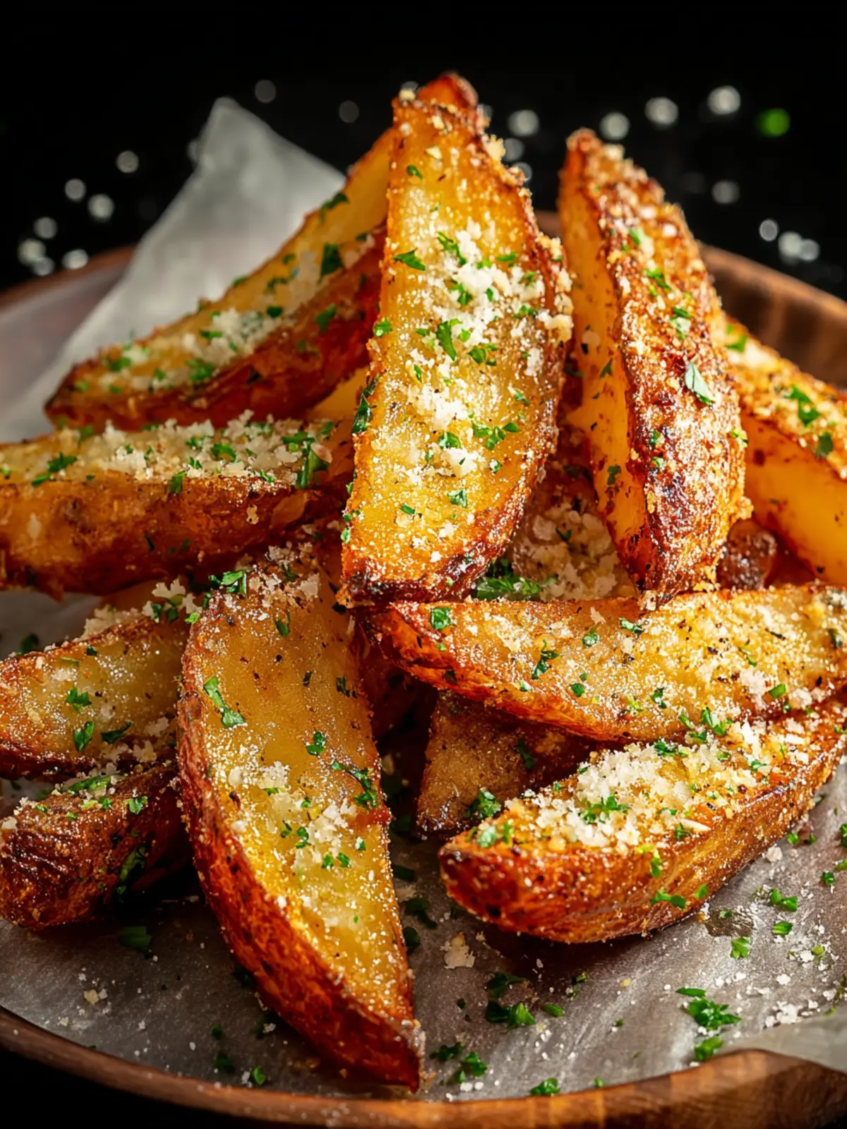Irresistibly Crispy Garlic Parmesan Potato Wedges Recipe First Image