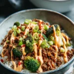 Easy Ground Beef & Broccoli Rice Bowls with Spicy Mayo Drizzle – A Weeknight Comfort Classic with Bold Flavor First Image