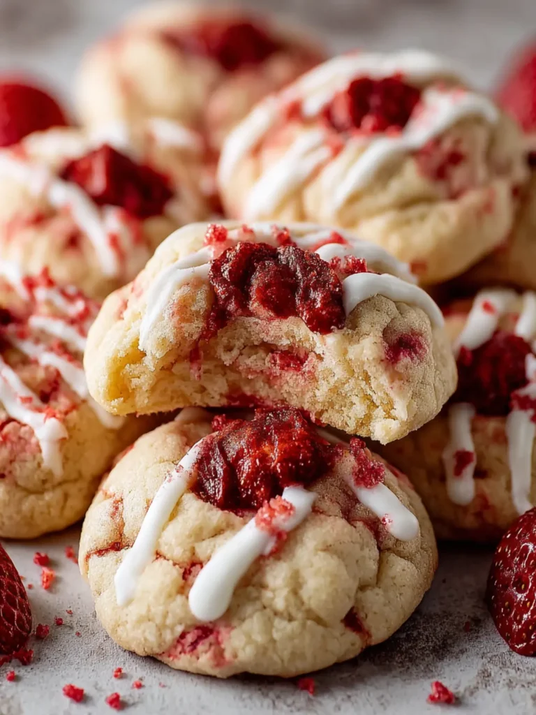 Strawberries and Cream Cheese Cookies First Image