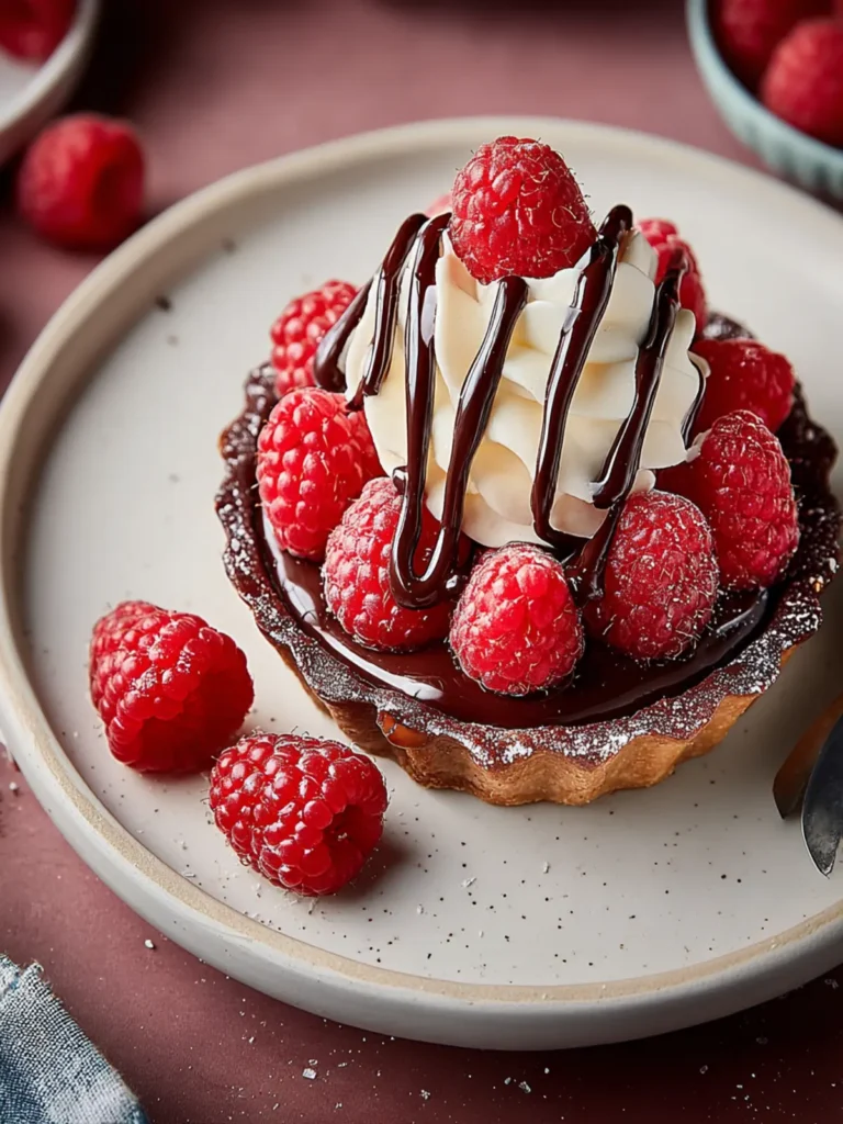 Indulge in Decadent Chocolate Raspberry Tart Delight First Image
