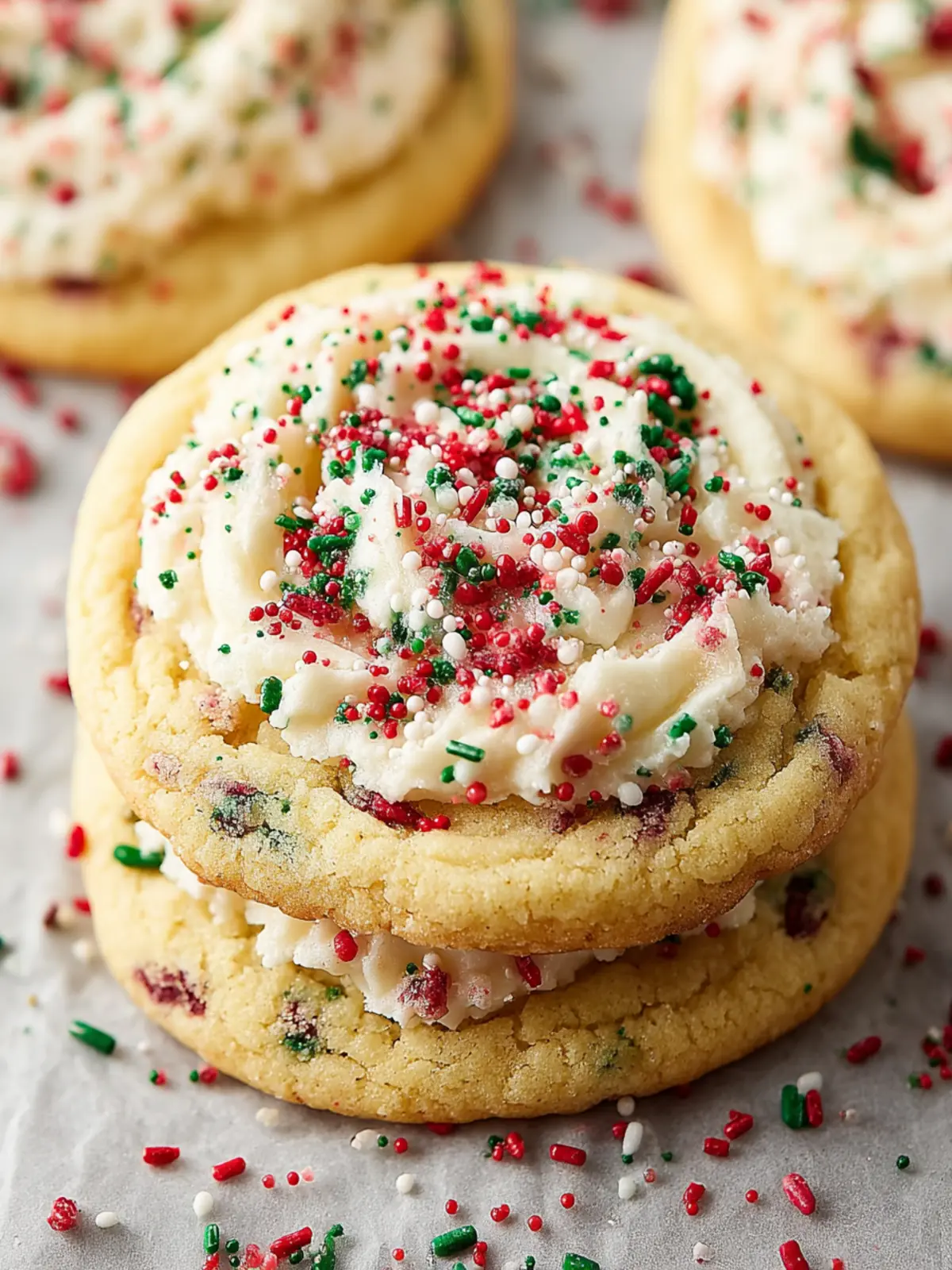 Soft and Chewy Christmas Sprinkle Sugar Cookies First Image