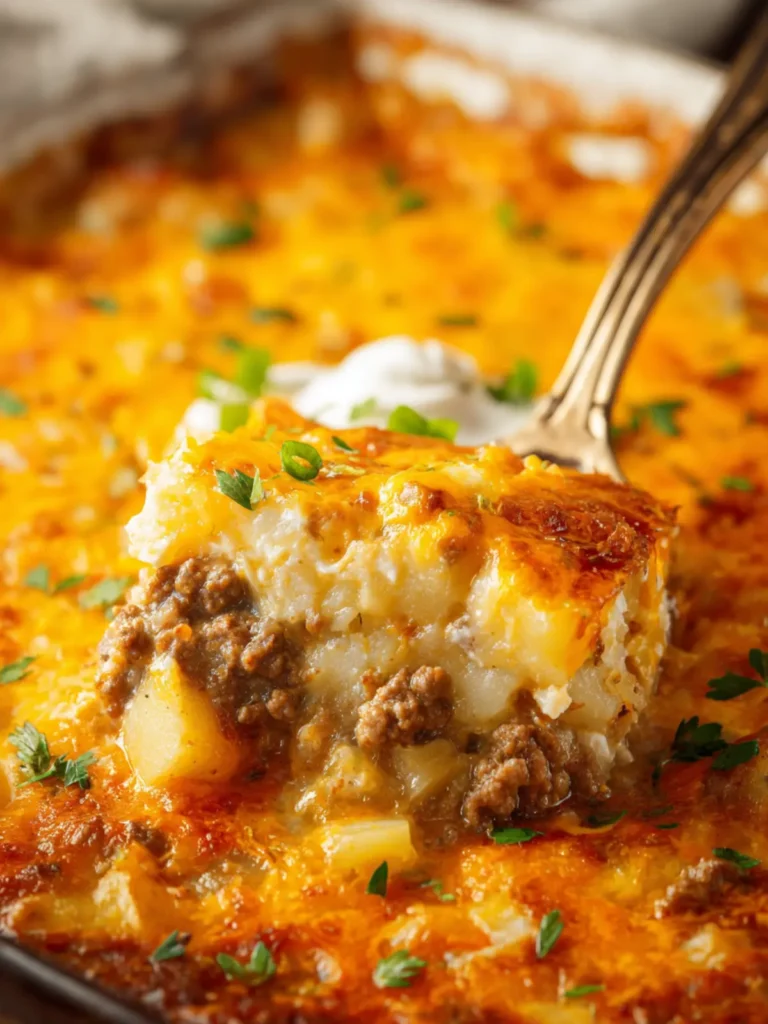 Cheesy Ground Beef and Potato Casserole First Image
