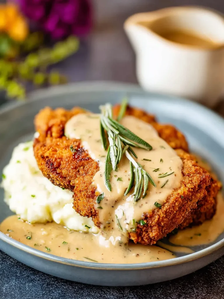 Easy Keto Low Carb Chicken Fried Steak and Gravy First Image