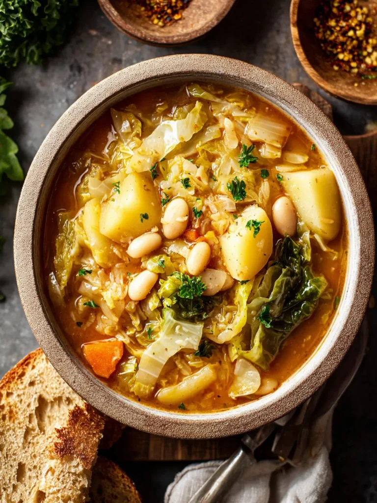 Hearty White Bean and Cabbage Soup with Potatoes First Image