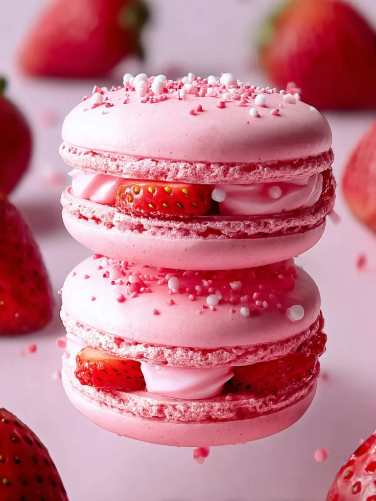 Strawberry Macaron Recipe First Image
