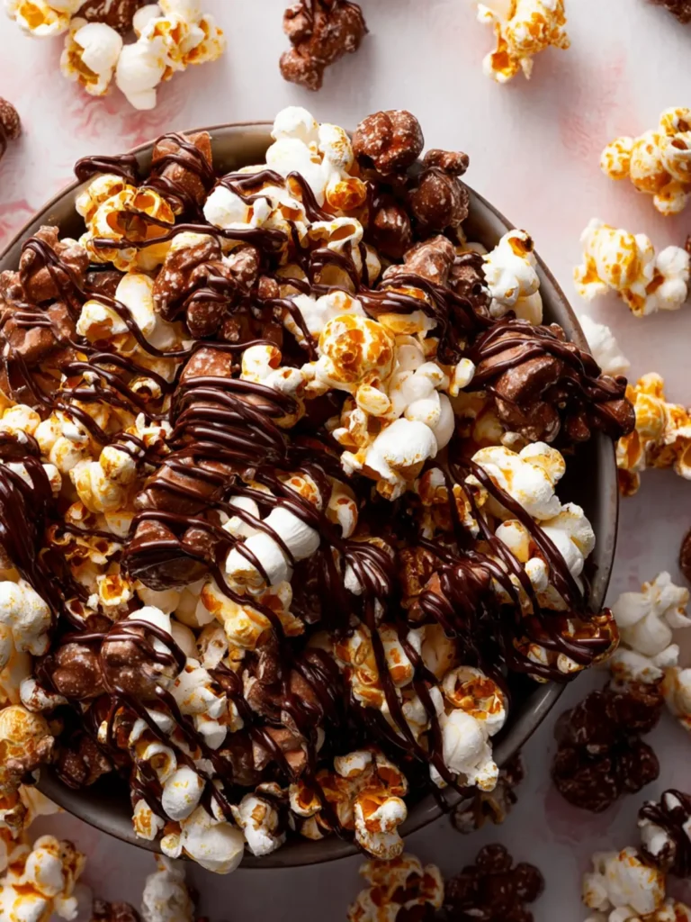Chocolate Drizzled Popcorn (plus Mix-In Ideas!) First Image