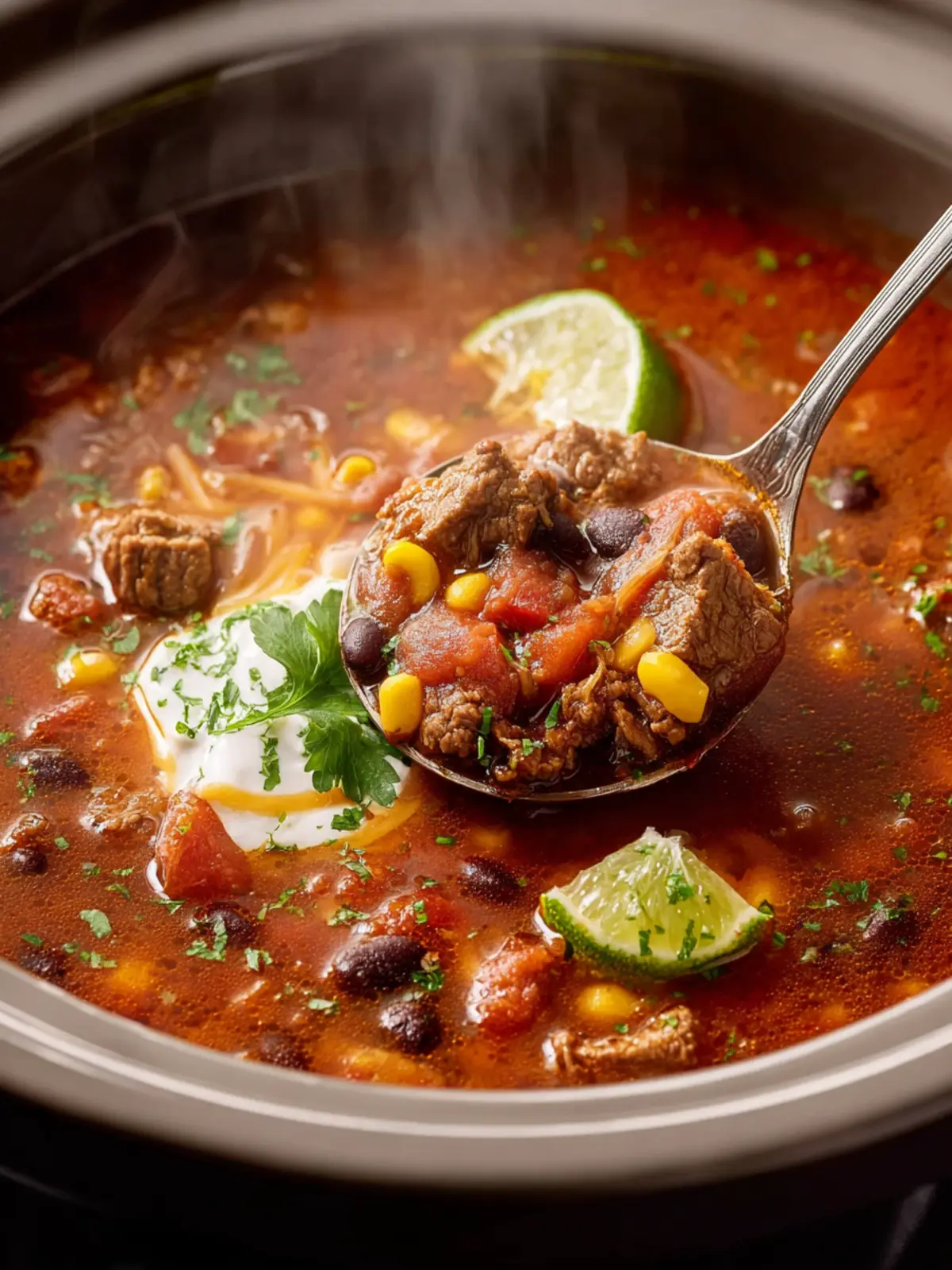 Slow Cooker Taco Soup First Image