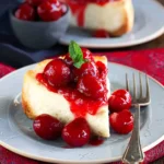 Low-Carb Cheesecake with Cherry Topping First Image