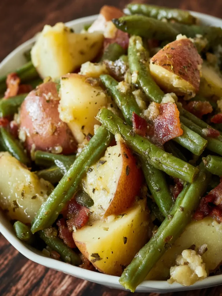 Slow Cooker Green Beans and Potatoes with Bacon First Image