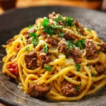 Cajun beef spaghetti creamy parmesan First Image