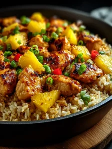 pineapple chicken rice one pan First Image
